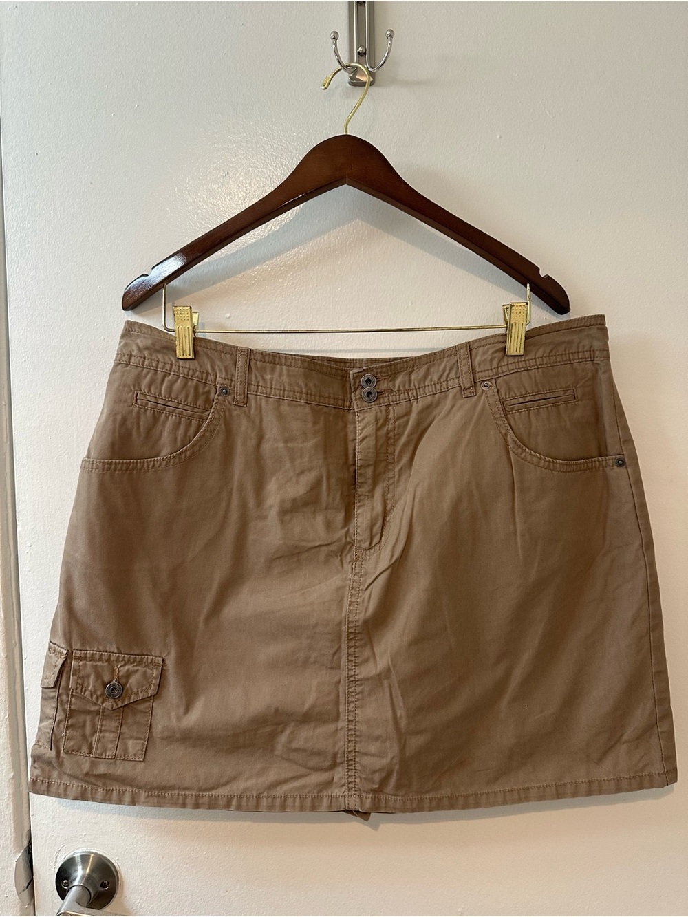 Gloria Vanderbilt Casual Brown Cotton Mini Skirt
